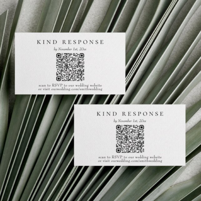 Elegante tarjeta de código QR clásica Boda RSVP (Subido por el creador)