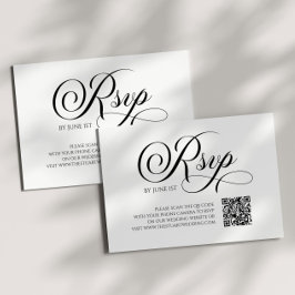 Elegante tarjeta de código QR clásica Boda RSVP