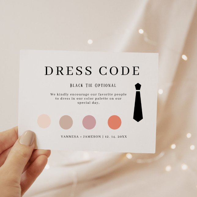 Elegante tarjeta de códigos de vestimenta para inv (Subido por el creador)