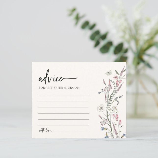 Elegante tarjeta de consejo de boda (Anverso de pie)