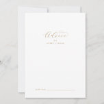 Elegante tarjeta de consejo de Boda de guión dorad<br><div class="desc">Esta elegante tarjeta de boda de guiones dorados es perfecta para un boda sencillo y se puede usar para cualquier evento. El minimalista diseño dorado y blanco presenta una elegante tipografía romántica con un estilo moderno de cristal. Personalizable de cualquier color. Mantenga el diseño minimalista y elegante, como está, o...</div>