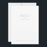 Elegante tarjeta de consejo de Boda de guión dorad<br><div class="desc">Esta elegante tarjeta de boda de guiones dorados es perfecta para un boda sencillo y se puede usar para cualquier evento. El minimalista diseño dorado y blanco presenta una elegante tipografía romántica con un estilo moderno de cristal. Personalizable de cualquier color. Mantenga el diseño minimalista y elegante, como está, o...</div>