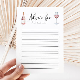 Elegante tarjeta de consejo de ducha de vino rosa