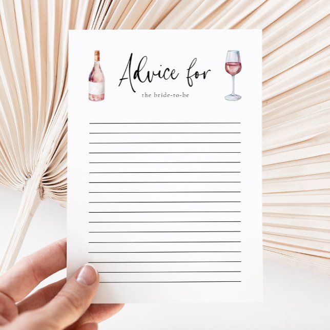 Elegante tarjeta de consejo de ducha de vino rosa  (Subido por el creador)