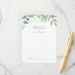 Elegante tarjeta de consejo para Bodas de Verdor<br><div class="desc">Esta elegante tarjeta de consejo boda de vegetación es perfecta para un boda sencillo y se puede utilizar para cualquier evento. El moderno y elegante diseño presenta un diseño botánico natural de eucaliptos, hojas y plantas con un sutil acento acuático verde de menta. Estas tarjetas de consejo pueden utilizarse como...</div>