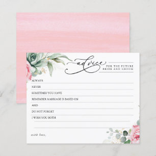 Elegante tarjeta de consejo rosado para vegetación