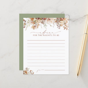 Elegante Tarjeta de Consejos de Baby Shower de Boh