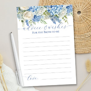 Elegante tarjeta de consejos y deseos de hidrangea