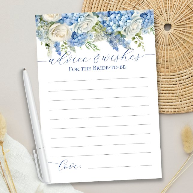 Elegante tarjeta de consejos y deseos de hidrangea (Subido por el creador)