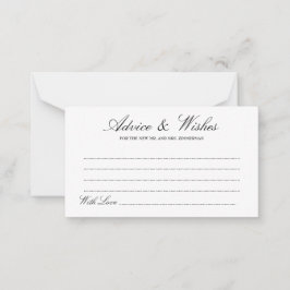 Elegante Tarjeta de Consejos y Deseos del Boda de 