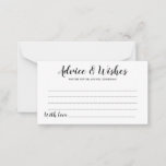 Elegante tarjeta de consejos y deseos para Bodas d<br><div class="desc">Tarjeta simple y elegante de consejos y deseos para Bodas de guiones negros - Siéntase libre de editar,  personalizar y personalizar esta carta de consejos y deseos bodas simple y hermosa. Las opciones de edición están disponibles.</div>