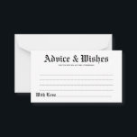 Elegante Tarjeta de Consejos y Deseos Rústicos Bod<br><div class="desc">No dude en personalizar y personalizar esta elegante carta rústica de consejos y deseos bodas. Las opciones de edición están disponibles.</div>