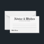 Elegante Tarjeta de Consejos y Deseos Rústicos Bod<br><div class="desc">No dude en personalizar y personalizar esta elegante carta rústica de consejos y deseos bodas. Las opciones de edición están disponibles.</div>