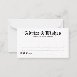 Elegante Tarjeta de Consejos y Deseos Rústicos Bod