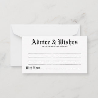 Elegante Tarjeta de Consejos y Deseos Rústicos Bod