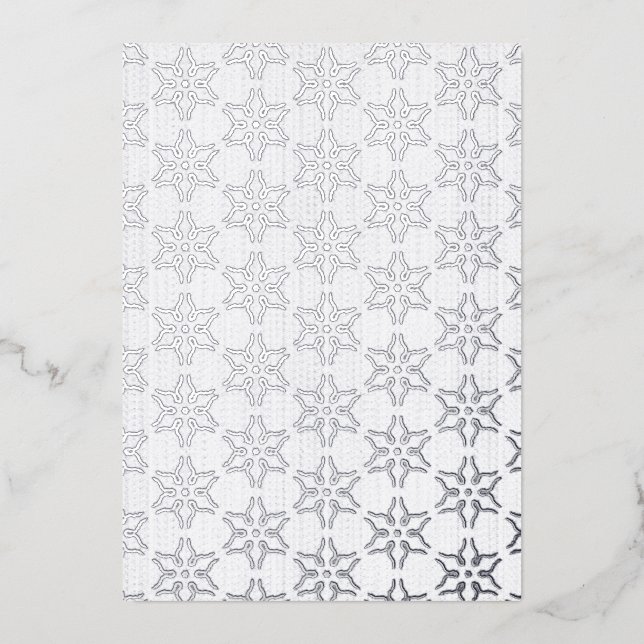 Elegante, tarjeta de copo de nieve de Relieve meta (Anverso)