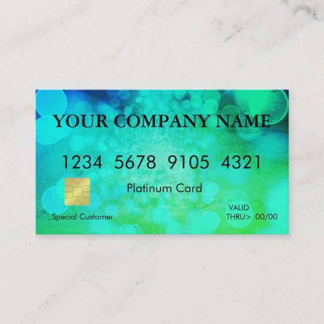 Elegante tarjeta de crédito Purpurina Bokeh (Anverso)