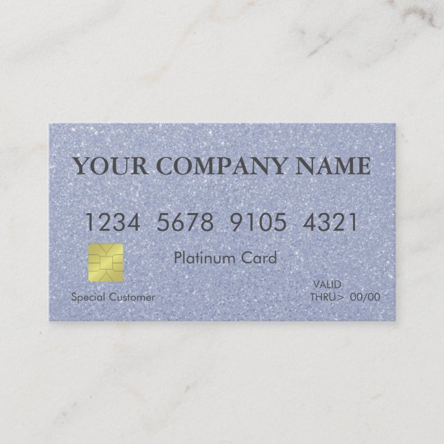 Elegante tarjeta de crédito Purpurina rosa (Anverso)