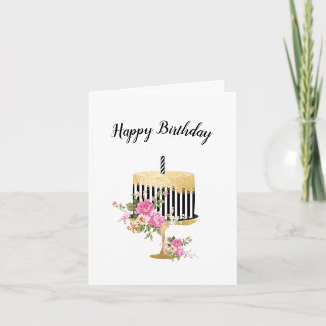 Elegante tarjeta de cumpleaños (Anverso)