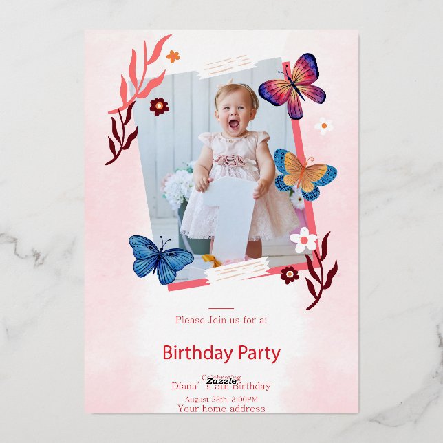Elegante tarjeta de cumpleaños (Reverso )