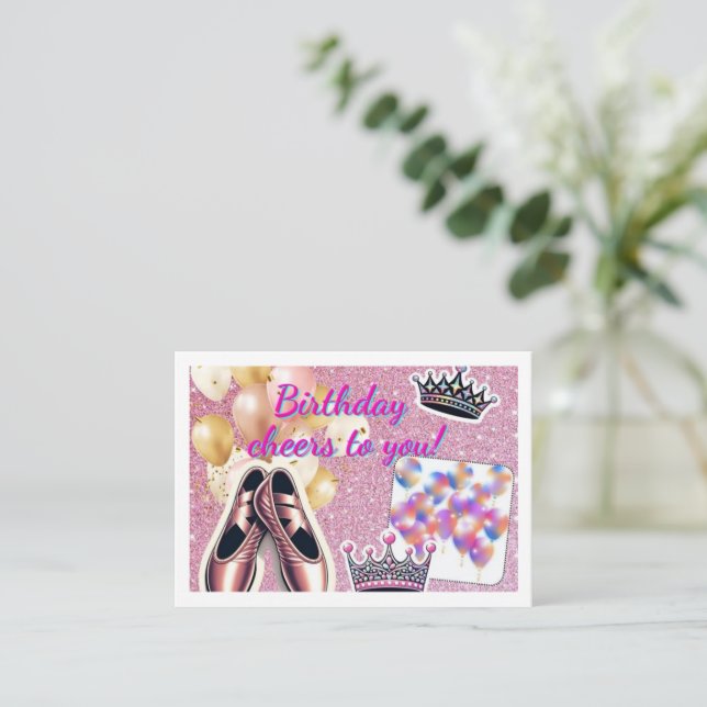 Elegante tarjeta de cumpleaños (Anverso de pie)