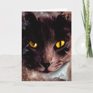 Elegante tarjeta de cumpleaños color agua de gato