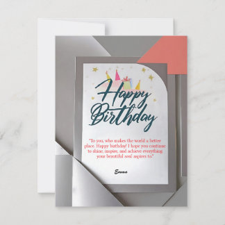 Elegante tarjeta de cumpleaños con diseño moderno