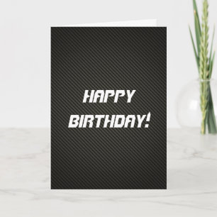 Elegante tarjeta de cumpleaños de fibra de carbono
