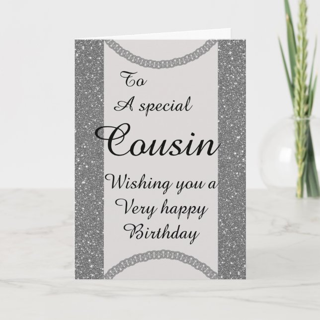 Elegante tarjeta de cumpleaños especial de primo (Anverso)