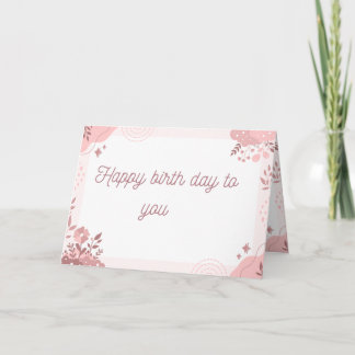 Elegante tarjeta de cumpleaños feliz con flores -