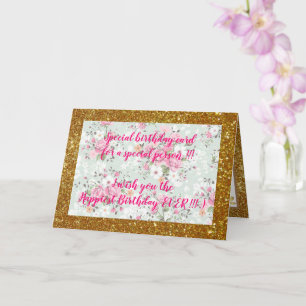Elegante tarjeta de cumpleaños floral más feliz