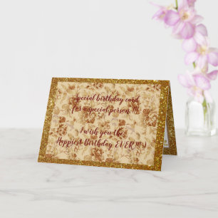 Elegante tarjeta de cumpleaños floral más feliz