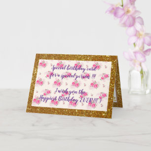 Elegante tarjeta de cumpleaños floral más feliz