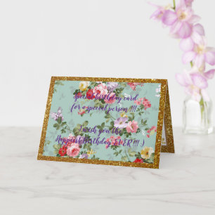 Elegante tarjeta de cumpleaños floral más feliz