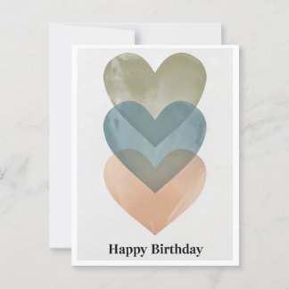 Elegante tarjeta de cumpleaños Minimalista con sob