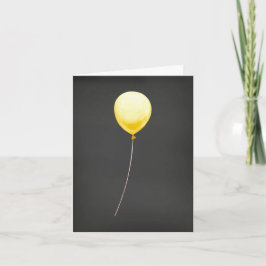 Elegante tarjeta de cumpleaños negra con globo ama