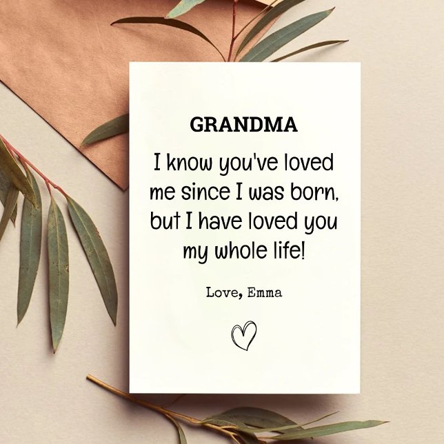 Elegante tarjeta de cumpleaños para abuela (Elegant Thank you Birthday Card for Grandmother)