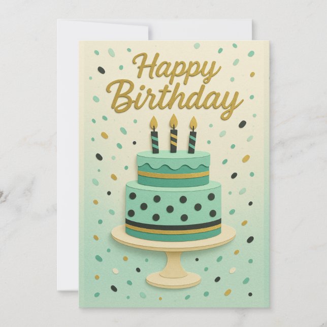 Elegante tarjeta de cumpleaños para el diseño de p (Anverso)