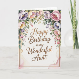 Elegante tarjeta de cumpleaños para tía