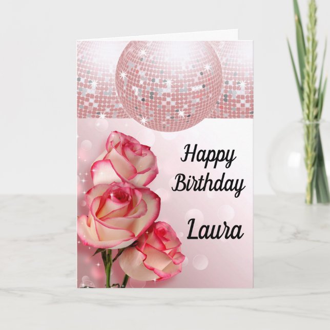Elegante tarjeta de cumpleaños personalizada (Anverso)