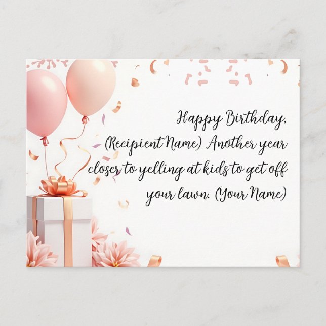Elegante tarjeta de cumpleaños Personalizado perso (Anverso)