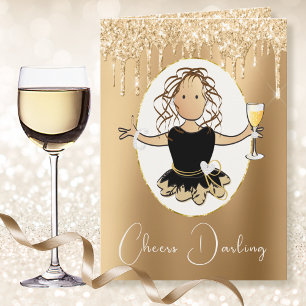 Elegante tarjeta de cumpleaños Shimmer Sparkle par