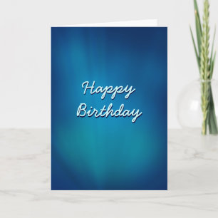 Elegante tarjeta de cumpleaños subacuática azul