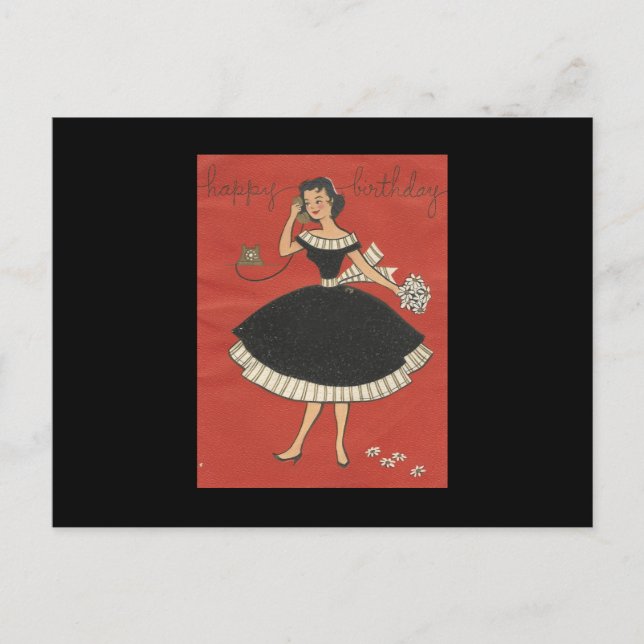 Elegante tarjeta de cumpleaños vintage (Anverso)