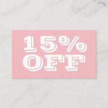 Elegante tarjeta de descuento moderno pastel rosa