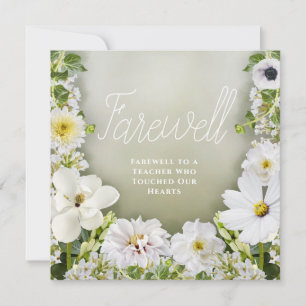 Elegante tarjeta de despedida de agradecimiento pa
