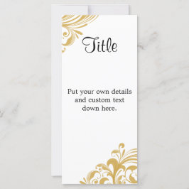 Elegante tarjeta de detalles Boda de giro dorado d