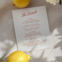 Elegante tarjeta de detalles clásica de Boda de ma