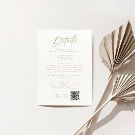 Elegante tarjeta de detalles de Boda con encanto b