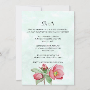 Elegante Tarjeta de detalles de boda. Invitación